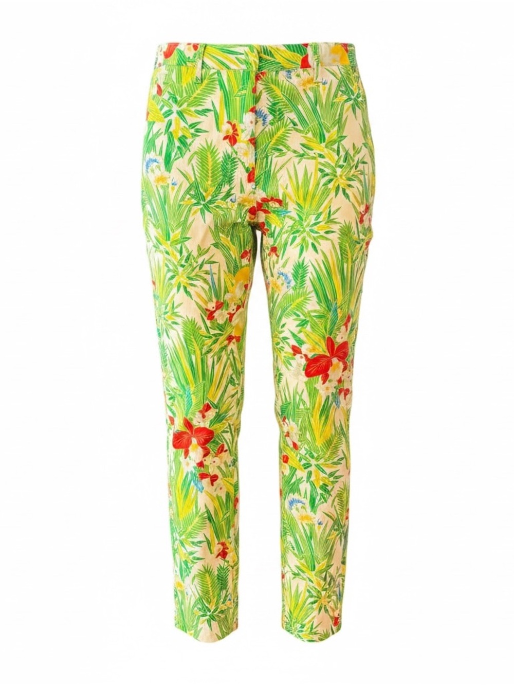 Flora Bea NYC Multi Color Tropical Print Women's Trousers sz M